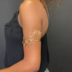 Afrikaanse stijl bovenarm Bangle armband sieraad - Goud