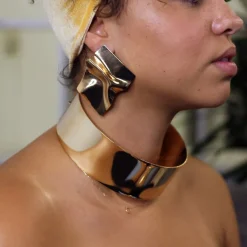 Afrikaanse stijl Choker Set / Gouden Hoge halsketting + Oorbellen