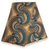 Afrikaanse stof - Beige Blauwe Feather - 100% katoen