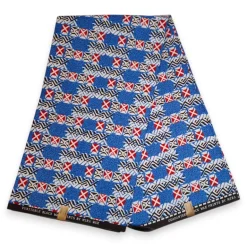 Afrikaanse stof - Blauw Bogolan PO-5015 - Poly