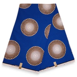 Afrikaanse stof - Blauwe Circles - 100% katoen