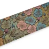 Afrikaanse stof - Blauw Goud Vintage Garden Bloom - Special effect Brillant Platinum Edition