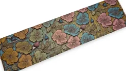 Afrikaanse stof - Blauw Goud Vintage Garden Bloom - Special effect Brillant Platinum Edition