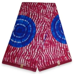 Afrikaanse stof - Blauw / Roze Tie Dye - Polycotton