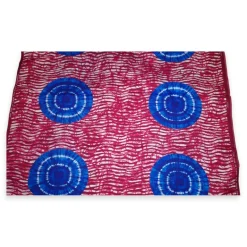 Afrikaanse stof - Blauw / Roze Tie Dye - Polycotton