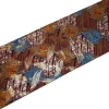 Afrikaanse stof - Bruin Goud Autumn Leaf - Special effect Brillant Platinum Edition