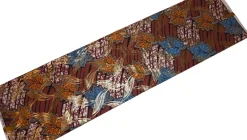 Afrikaanse stof - Bruin Goud Autumn Leaf - Special effect Brillant Platinum Edition