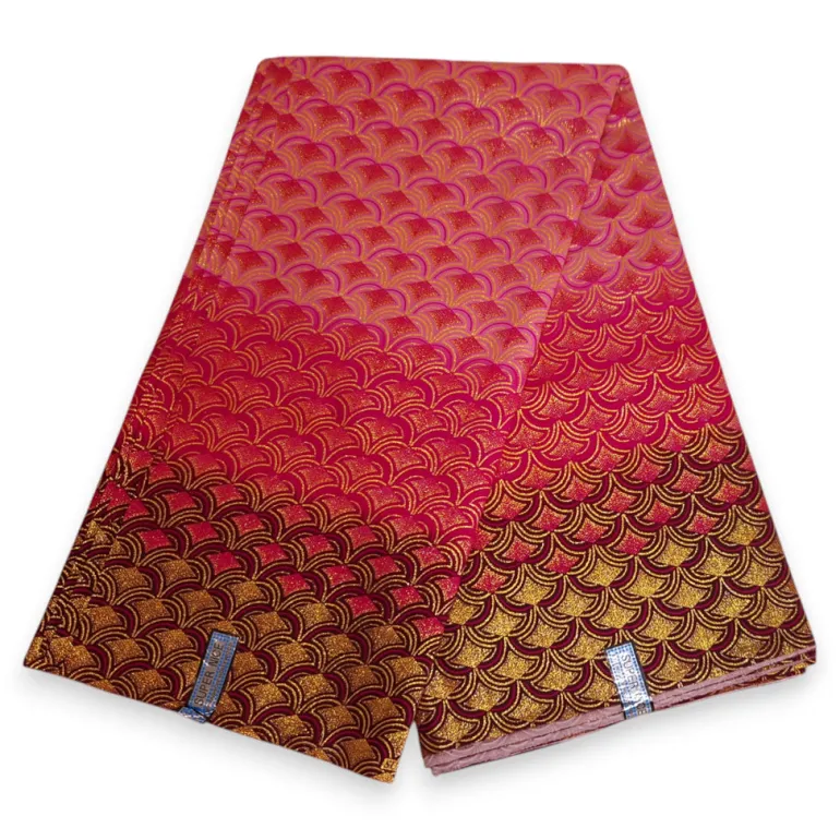 Afrikaanse stof - Exclusief versierd met glittereffecten 100% katoen - GL-4021 Roze Goud