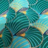 Afrikaanse stof - Exclusief versierd met glittereffecten 100% katoen - GL-4014 Groen Goud (Belangrijk: graag lezen)