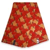 Afrikaanse stof - Exclusief versierd met glittereffecten 100% katoen - GL-4012 Rood Oranje Goud