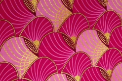 Afrikaanse stof - Exclusief versierd met glittereffecten 100% katoen - GL-4010 Roze Goud
