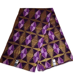 Afrikaanse stof - Exclusief versierd met glittereffecten 100% katoen - GL-4008 Paars Goud