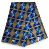 Afrikaanse stof - Exclusief versierd met glittereffecten 100% katoen - GL-4006 Blauw Goud