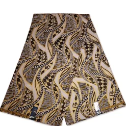Afrikaanse stof - Exclusief versierd met glittereffecten 100% katoen - GL-4005 Wit Goud