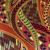 Afrikaanse stof - Exclusief versierd met glittereffecten 100% katoen - GL-4002 Bruin Goud