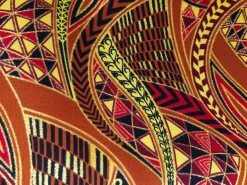 Afrikaanse stof - Exclusief versierd met glittereffecten 100% katoen - GL-4002 Bruin Goud