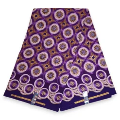 Afrikaanse stof - Exclusief versierd met glittereffecten 100% katoen - GL-4033 Paars Goud