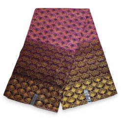 Afrikaanse stof - Exclusief versierd met glittereffecten 100% katoen - GL-4023 Paars Goud