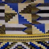 Afrikaanse stof - Exclusief versierd met glittereffecten 100% katoen - GL-4048 Blauw Goud Kente
