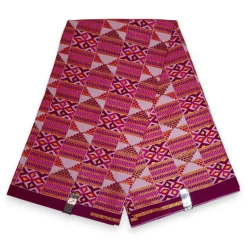 Afrikaanse stof - Exclusief versierd met glittereffecten 100% katoen - GL-4028 Roze Goud Kente