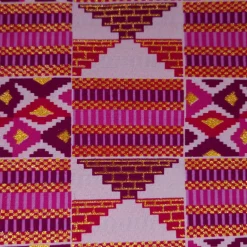 Afrikaanse stof - Exclusief versierd met glittereffecten 100% katoen - GL-4028 Roze Goud Kente
