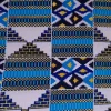 Afrikaanse stof - Exclusief versierd met glittereffecten 100% katoen - GL-4026 Blauw Goud Kente