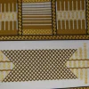 Afrikaanse stof - Exclusief versierd met glittereffecten 100% katoen - GL-4001 Olijfbruin Wit Goud
