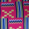 Afrikaanse stof - Exclusief versierd met glittereffecten 100% katoen - GL-4054 Kente Goud Roze
