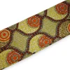 Afrikaanse stof - Geel Oranje Circle Link Mosaic - Super Wax 100% fijn katoen
