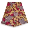 Afrikaanse stof - Geel & Roze Bold Flowers - 100% katoen