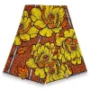 Afrikaanse stof - Gele Bold Flowers - 100% katoen