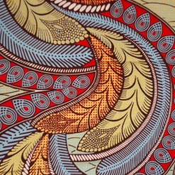 Afrikaanse stof - Gouden Feathers - Goud effect Brillant Platinum Edition