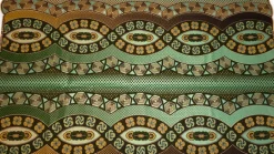 Afrikaanse stof - Groen Ancient Hex Wave - Special effect Brillant Platinum Edition