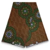 Afrikaanse stof - Groen Bruine dotted print - 100% katoen