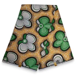 Afrikaanse stof - Groene bows - 100% katoen