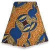Afrikaanse stof - Oranje Blauw Ornamental Arch - Super Wax 100% fijn katoen