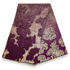 Afrikaanse stof - Paars Goud Floral Whisper - Special effect Brillant Platinum Edition