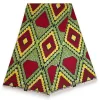 Afrikaanse stof - Rood Groen Diamond Jewel - Super Wax 100% fijn katoen
