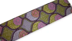 Afrikaanse stof - Roze Olijfgroen Circle Link Mosaic - Super Wax 100% fijn katoen