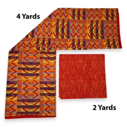 Afrikaanse stof - Two-Tone print Polycotton - 6 yard Combinatie (4+2 yard) PO-5054