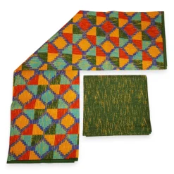 Afrikaanse stof - Two-Tone print Polycotton - 6 yard Combinatie (4+2 yard) PO-5052