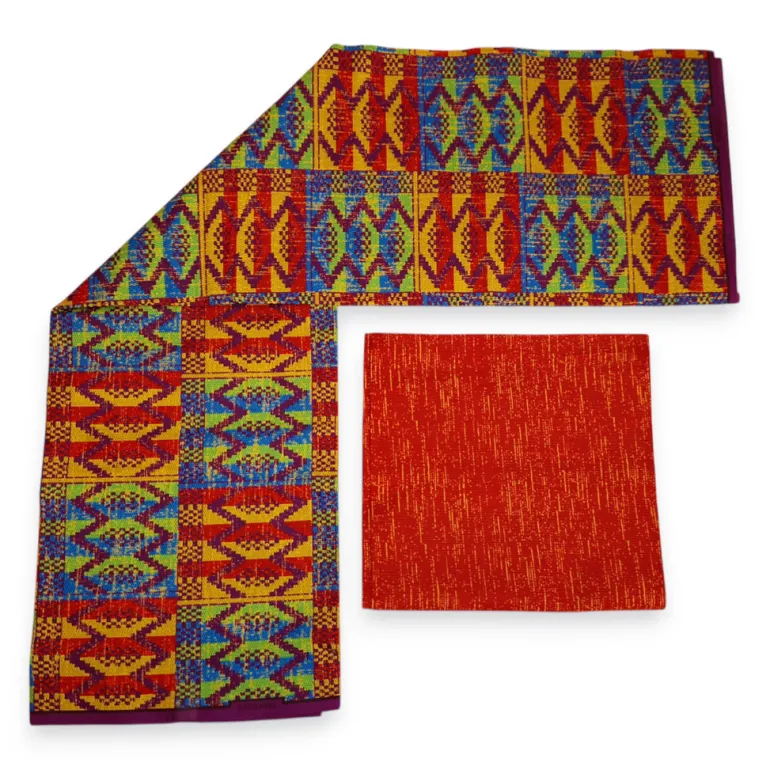 Afrikaanse stof - Two-Tone print Polycotton - 6 yard Combinatie (4+2 yard) PO-5048