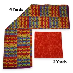 Afrikaanse stof - Two-Tone print Polycotton - 6 yard Combinatie (4+2 yard) PO-5048