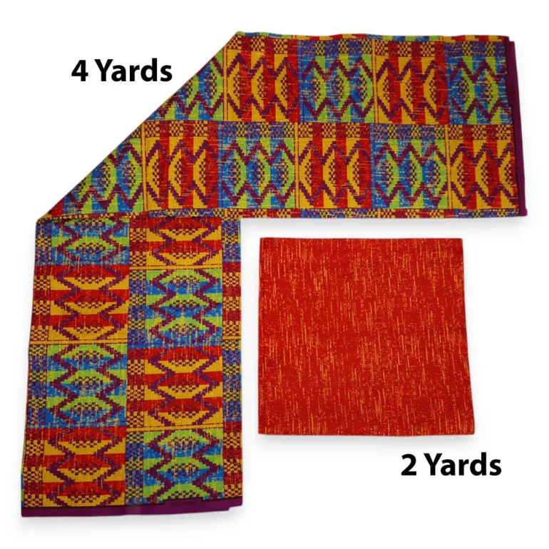 Afrikaanse stof - Two-Tone print Polycotton - 6 yard Combinatie (4+2 yard) PO-5048