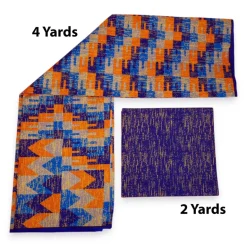 Afrikaanse stof - Two-Tone print Polycotton - 6 yard Combinatie (4+2 yard) PO-5046