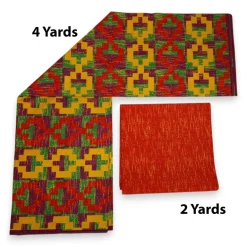 Afrikaanse stof - Two-Tone print Polycotton - 6 yard Combinatie (4+2 yard) PO-5045