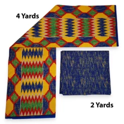 Afrikaanse stof - Two-Tone print Polycotton - 6 yard Combinatie (4+2 yard) PO-5044