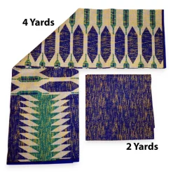Afrikaanse stof - Two-Tone print Polycotton - 6 yard Combinatie (4+2 yard) PO-5043