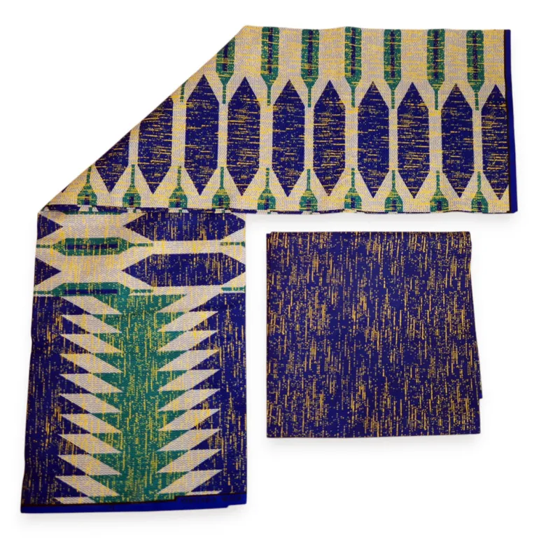 Afrikaanse stof - Two-Tone print Polycotton - 6 yard Combinatie (4+2 yard) PO-5043