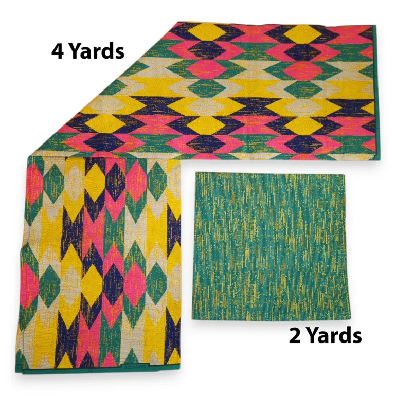 Afrikaanse stof - Two-Tone print Polycotton - 6 yard Combinatie (4+2 yard) PO-5042